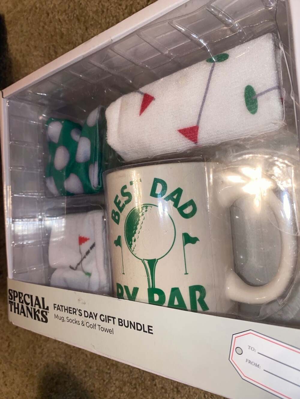 Special Thanks Culturefly Father's Day Golf Gift Bundle Mug Socks Towel
